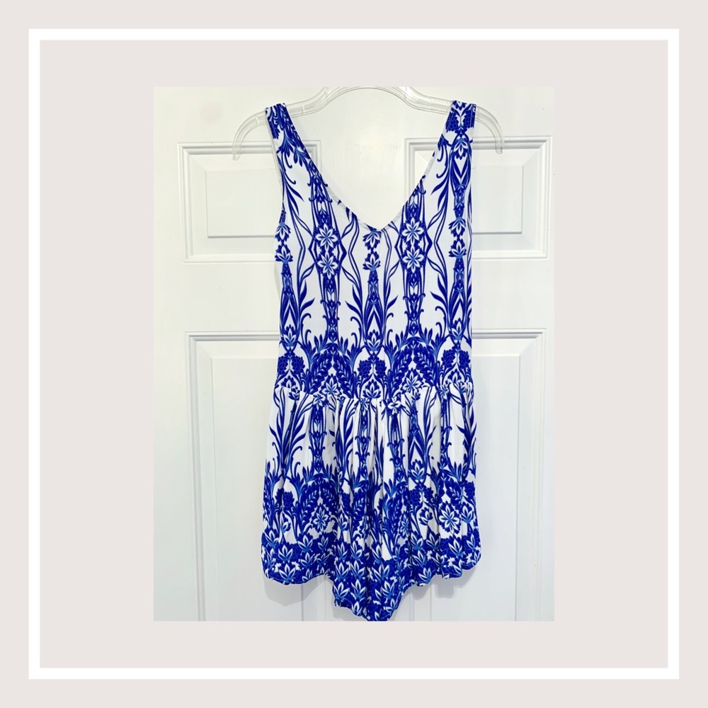 Royal Blue and white romper